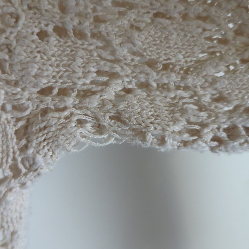 Cottagecore Embroidered Open Knit Sweater 100% Cotton Women's Medium - Picture 10 of 11